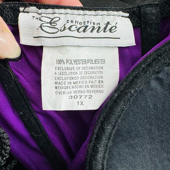 The Escante Collection Black And Purple Corset Women’s Size 1X - Picture 7 of 8